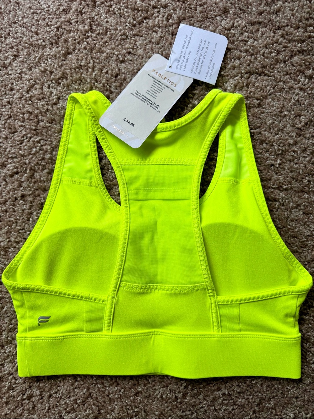 Fabletics Neon Green Sports Bra - Picture 4 of 4